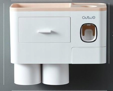 Kupelňový set doplnkov - [2 ružové poháre] Automatický dávkovač