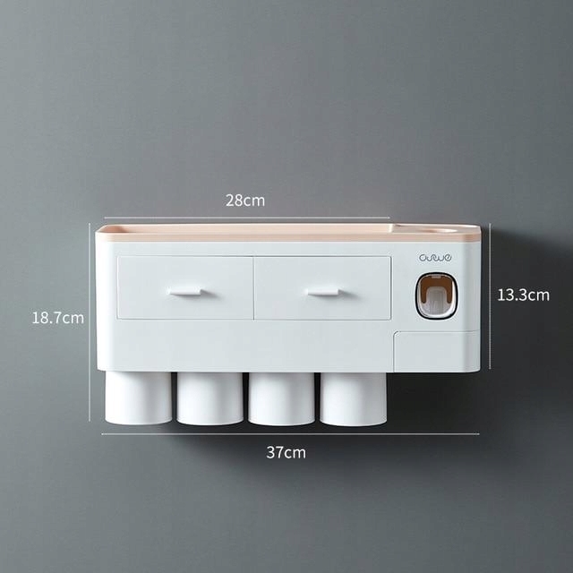 Kupelňový set doplnkov - [4 ružové poháre] Magnetická adsorpcia