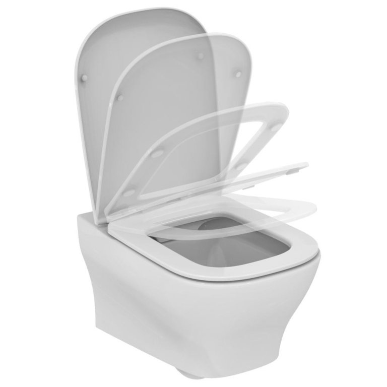 WC MISA - Aktívna závesná toaletná misa bez okrajov so štíhlym sedadlom