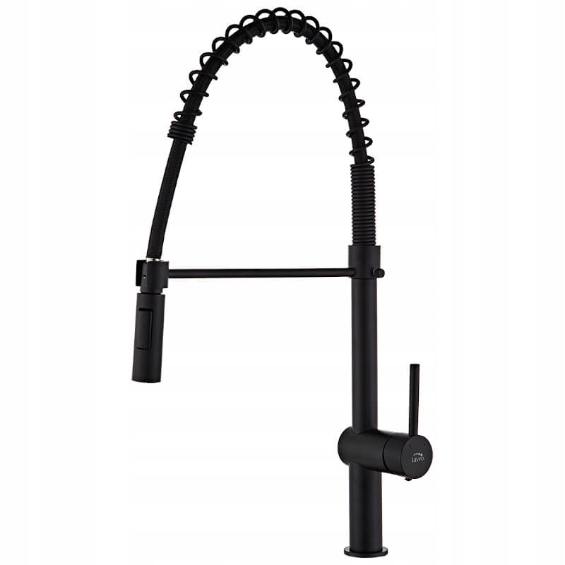 Kuchynská batéria -  KUCHYNSKÁ BATÉRIA ČIERNA VYSOKÁ PRUŽINA 62CM