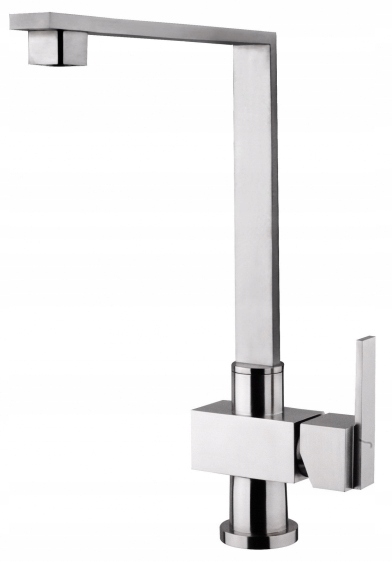 Kuchynská batéria - ŠTVORCOVÝ KUCHYNSKÝ MIEŠAČ INOX NEREZOVÁ OCEL