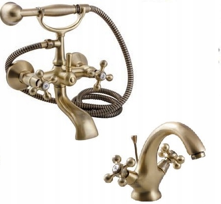 Vaňová batéria - RETRO BATÉRIA STILO SADA MOSADZ ANTIQUE LAVEO