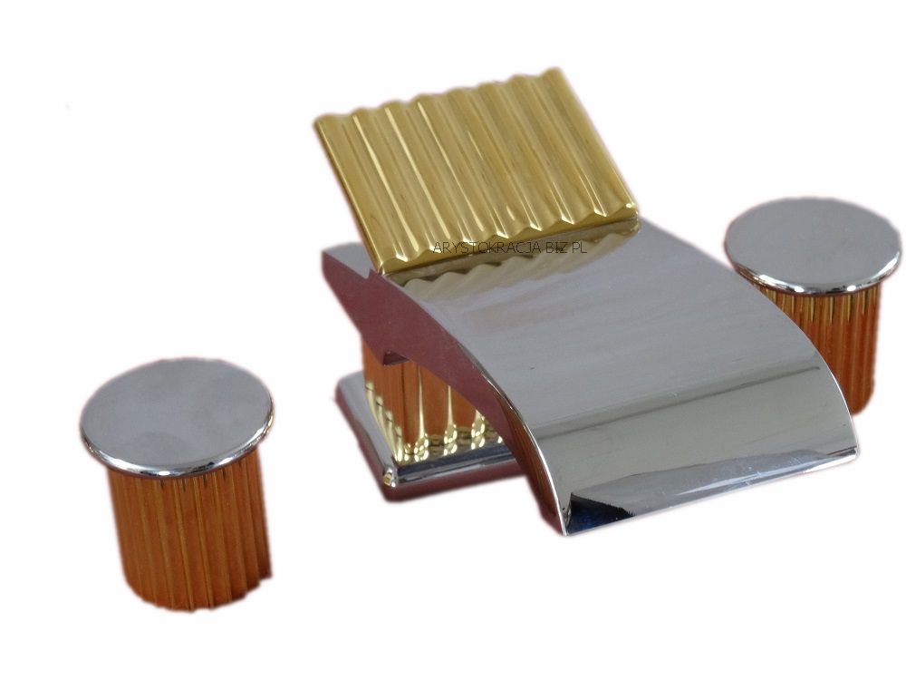 Umyvadlová batéria - MIEŠAČKA NA VODU 3 OTVORY CASCADE CHROME GOLD