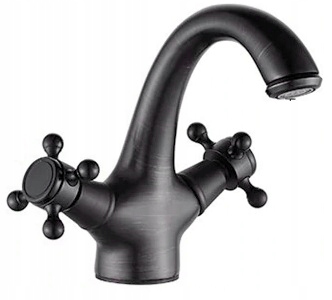 Umyvadlová batéria - ROYAL BLACK MATTE RETRO Basin BATTERY