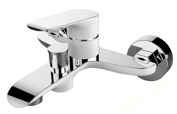 Vaňová batéria - BATÉRIA ALEA BATHTUB Biela / LAVEO STENOVÁ CHRÓMOVÁ