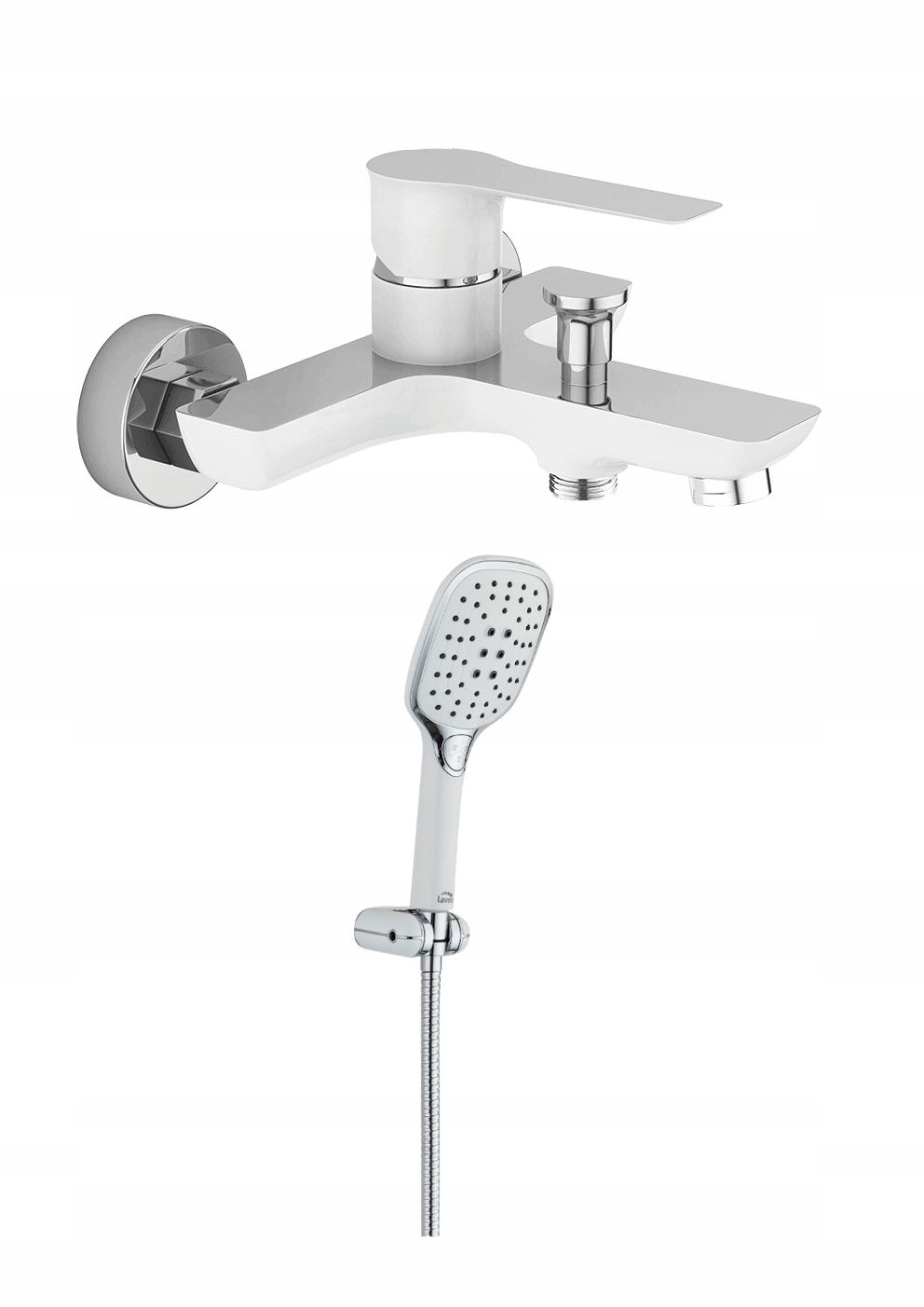 Vaňová batéria - BATHTUB BIELY CHROM S SPREJOVOU SADOU