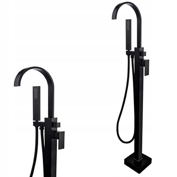 Vaňová batéria - Vaňový faucet čierny voľne stojaci prevzdušňovač Silla