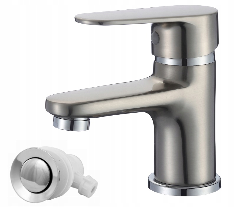 Umyvadlová batéria - INOX umývadlová batéria / chróm automatická zástrčka