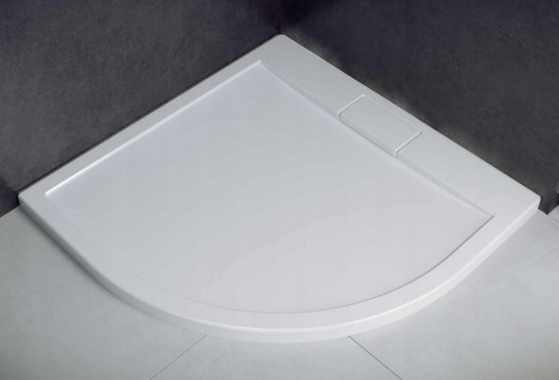 Polkruhová sprchová vanička BESCO AXIM 90x90x4,5 cm