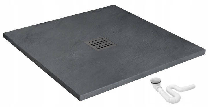 ŠEDÝ ROCKOVÝ SPRCHOVÝ ZÁSOBNÍK 90x90x3,5 REA