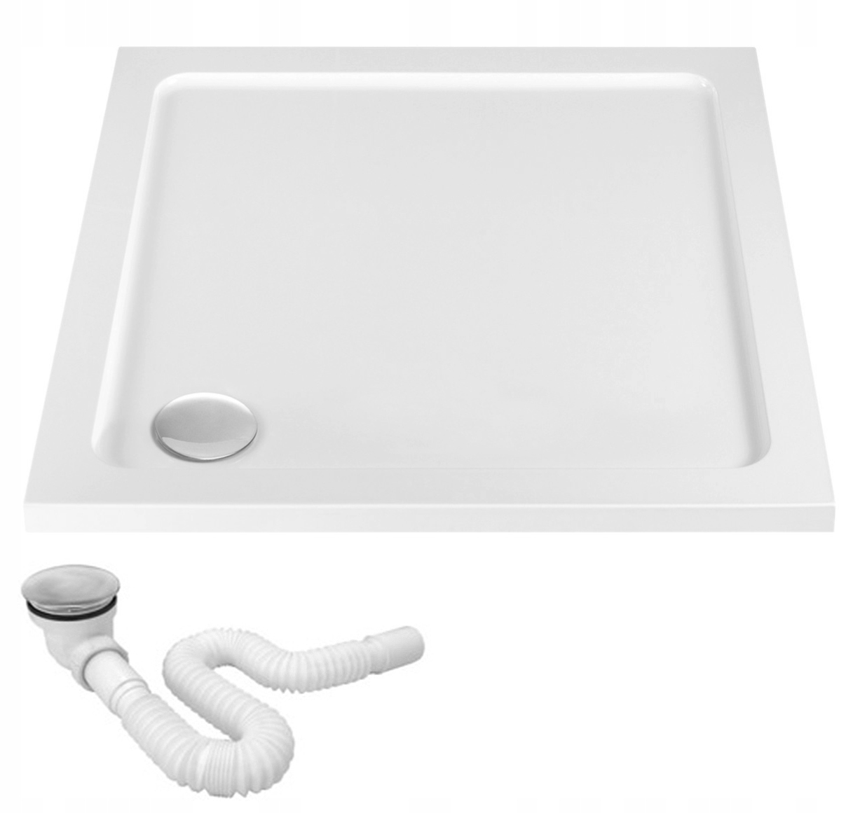 SPRCHOVÝ ZÁSOBNÍK SAVOY 80X80X6 + SIFÓN BIELY REA