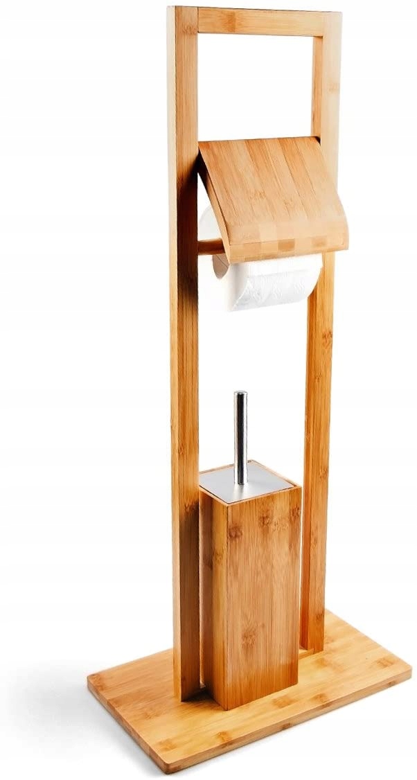 Držiak papiera RELAXDAYS 10017160 bambusový WC stojan