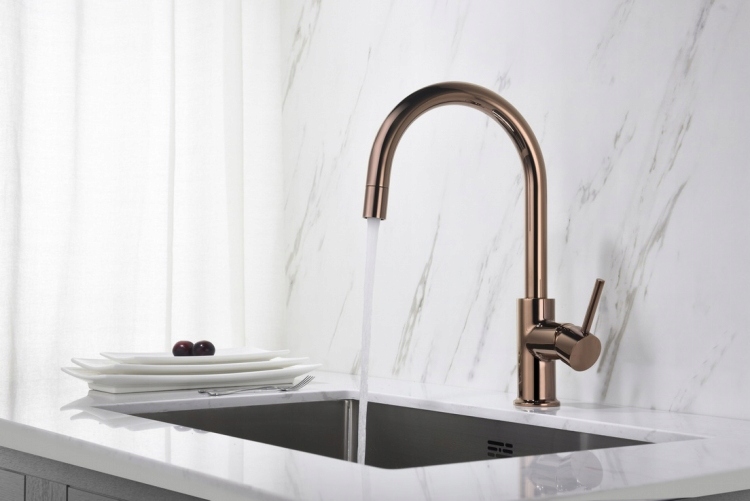Kuchynská batéria -  Modrá voda PLAZA ROSE GOLD