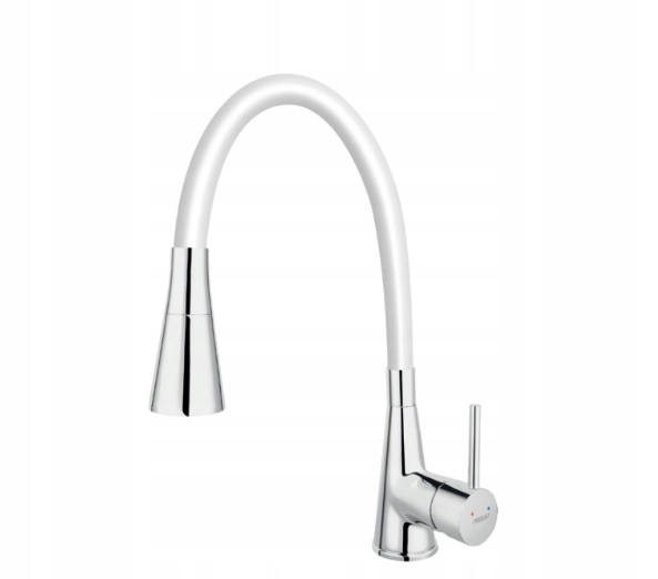 Kuchynská batéria - Kuchynský faucet s 2 prúdmi, flexibilný, biely