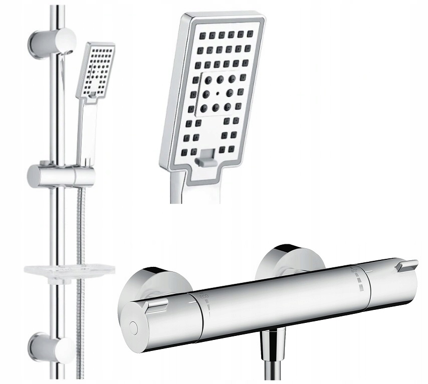Sprchový panel - HANSGROHE termostatická sprchová batéria + NATR