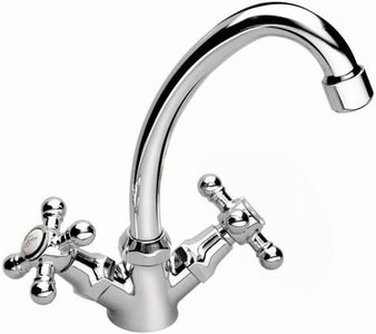 Umyvadlová batéria - Retro chrómový faucet LUX BB2L, FERRO