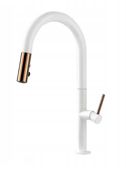 Umyvadlová batéria - 42 cm umývadlový mixér Apollo White and Gold Rea