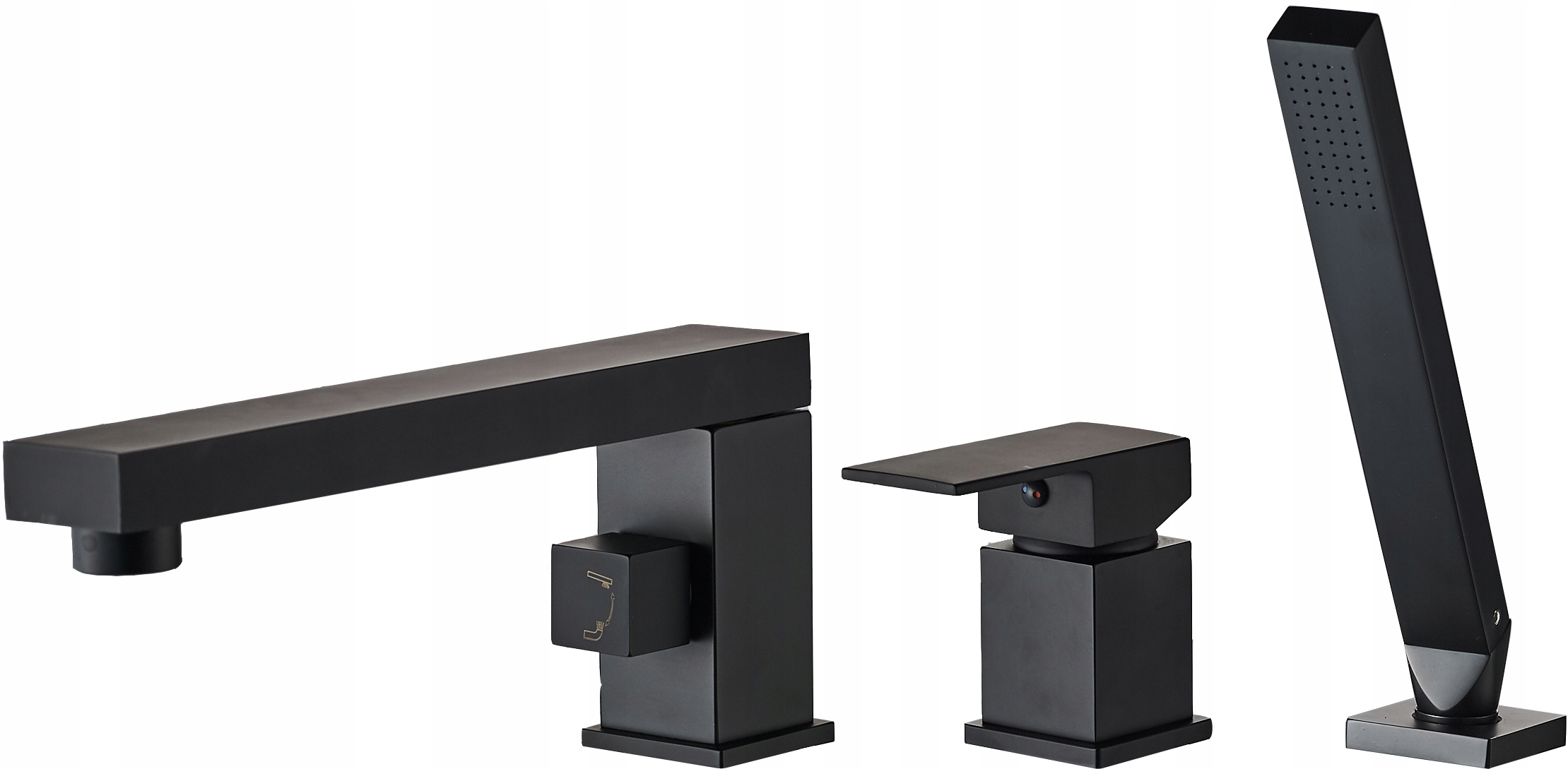 Vaňová batéria - Vanová batéria Glen Black Black s 3 otvormi - REA