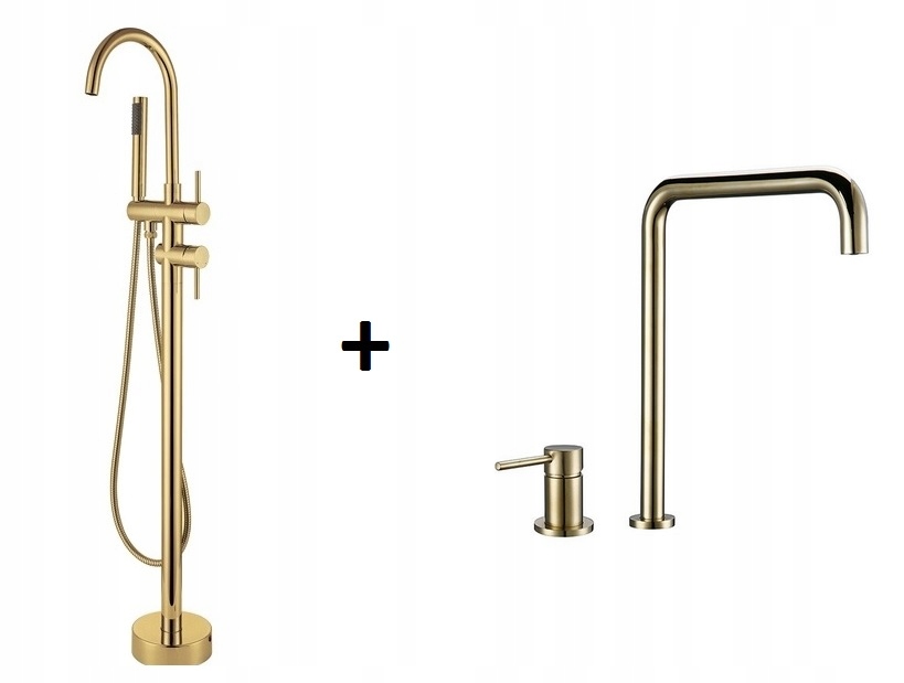 Vaňová batéria - Vaňová + umývadlová batéria Quaro Gold POLER