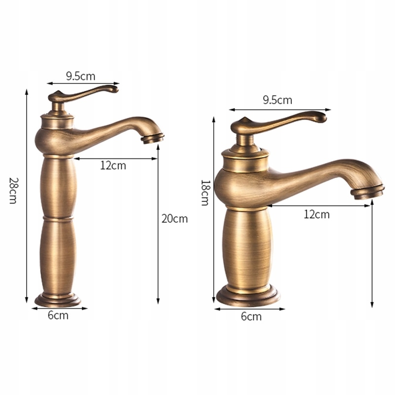 Bidetová batéria - Starodávny bronzový 18cm kúpeľňový faucet
