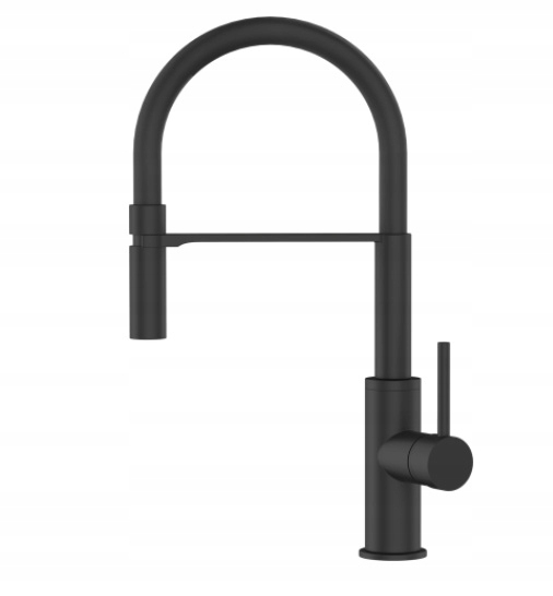Kuchynská batéria - Oceľový faucet KERNAU KWT 26 MATNÝ ČIERNY 5 ROKOV
