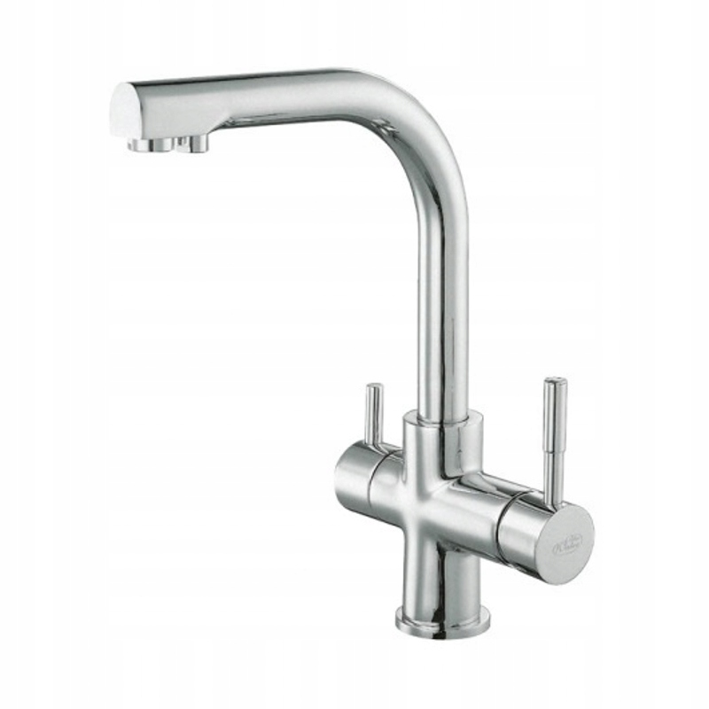 Kuchynská batéria -  Trojcestný faucet Alabama Chrome Blue Water