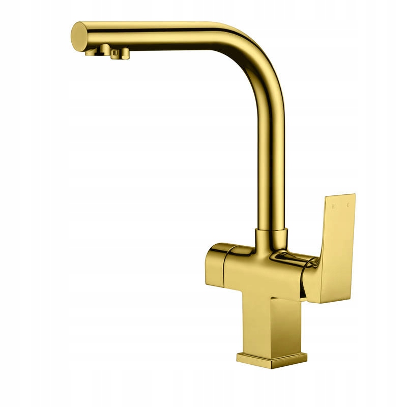 Kuchynská batéria - Trojcestný faucet Sora Gold Blue Water