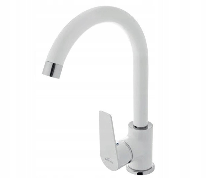 Umyvadlová batéria - Biela + chrómový umývadlový kohútik ROTARY SPOUT