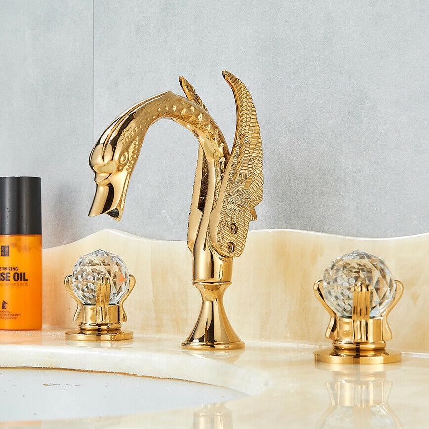 Umyvadlová batéria - Faucet v povodí kryštálov Golden Swan