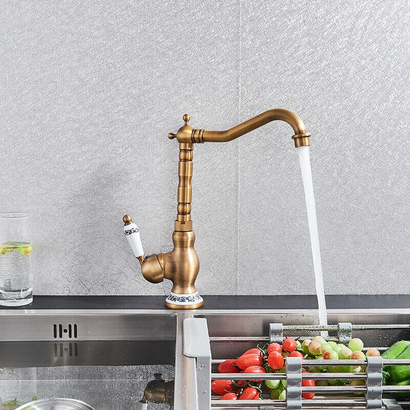 Umyvadlová batéria - Vysoký retro zlatý umývadlový faucet