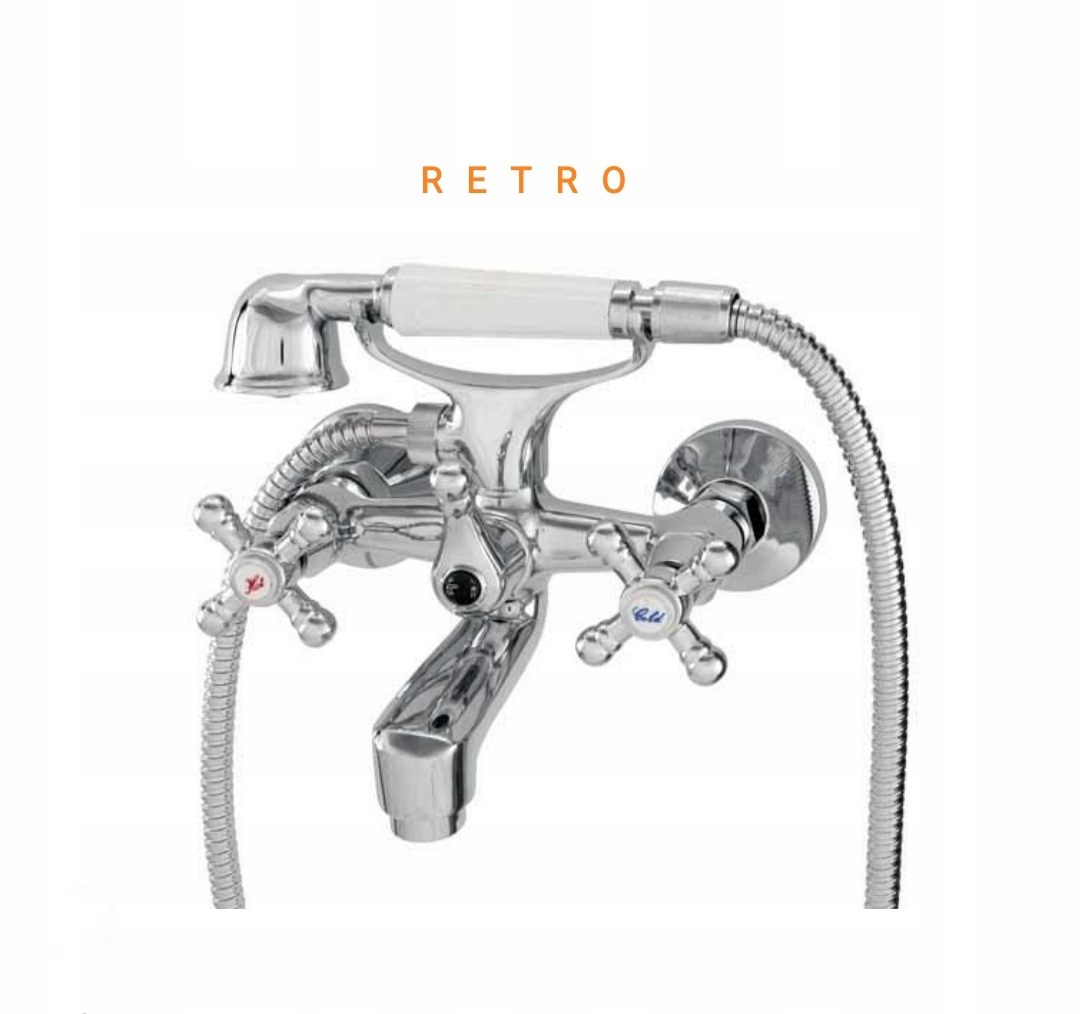 Vaňová batéria - Sprchová batéria RETRO s ovládacími gombíkmi DIAMOND