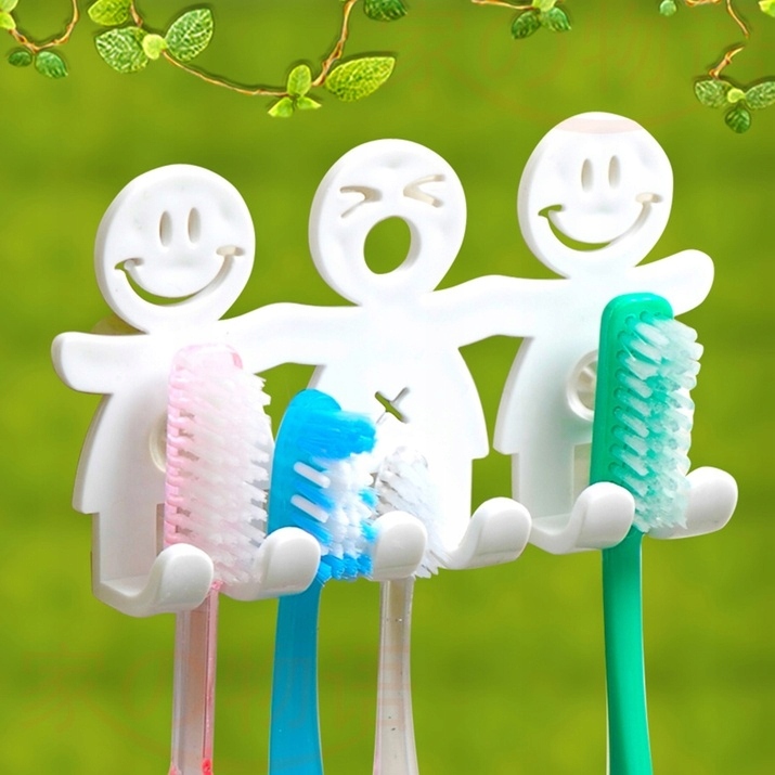 Kupelňový set doplnkov - Biela 1 ks Smile Face Kúpeľňová kuchynská kefa