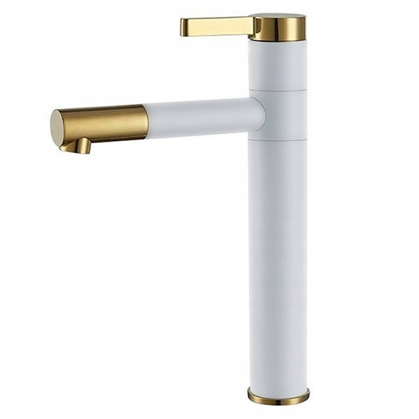 Kuchynská batéria - Biely otočný kuchynský faucet vysoký drez