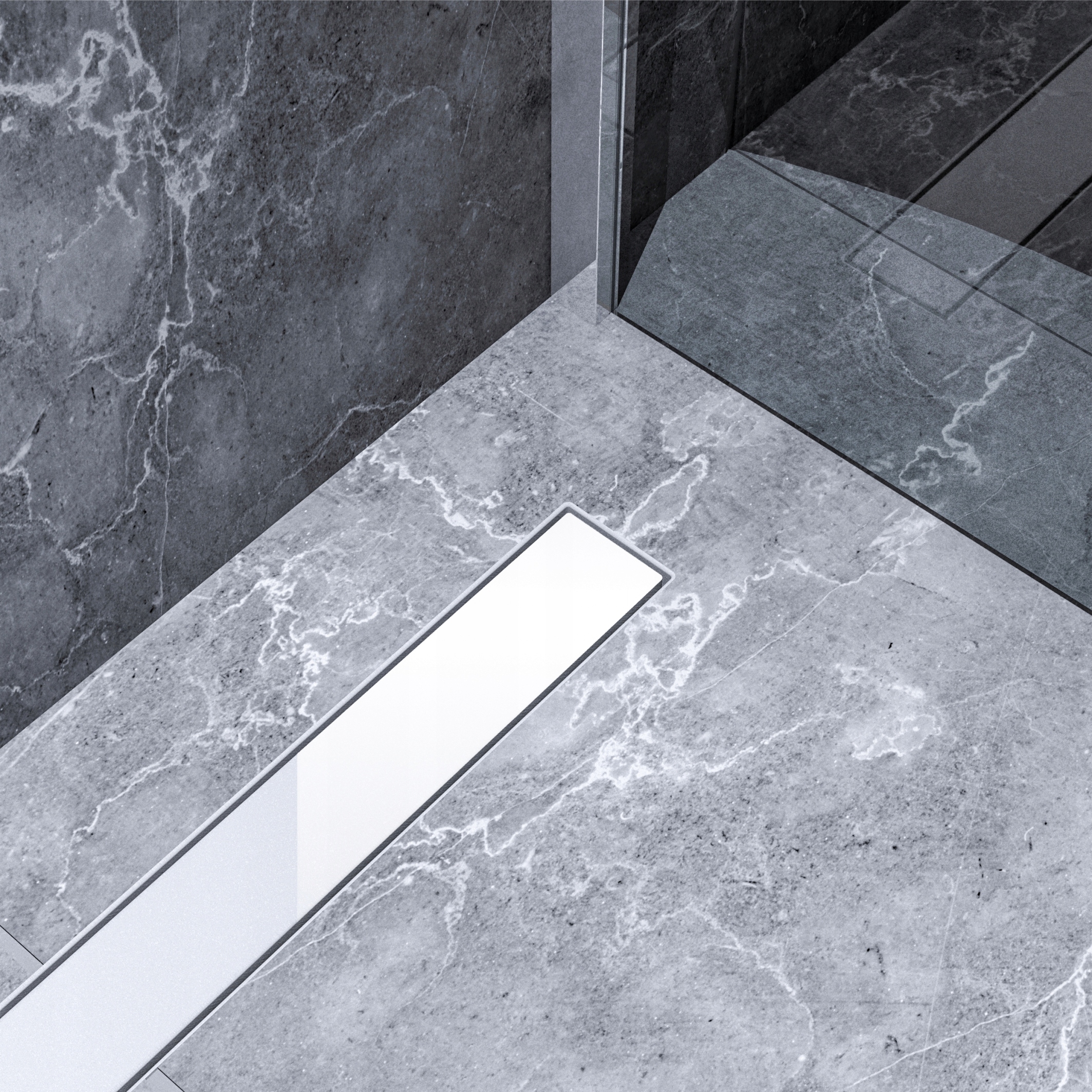 Sprchový žľab - Sprchový odtok Bravat WHITE GLASS 800
