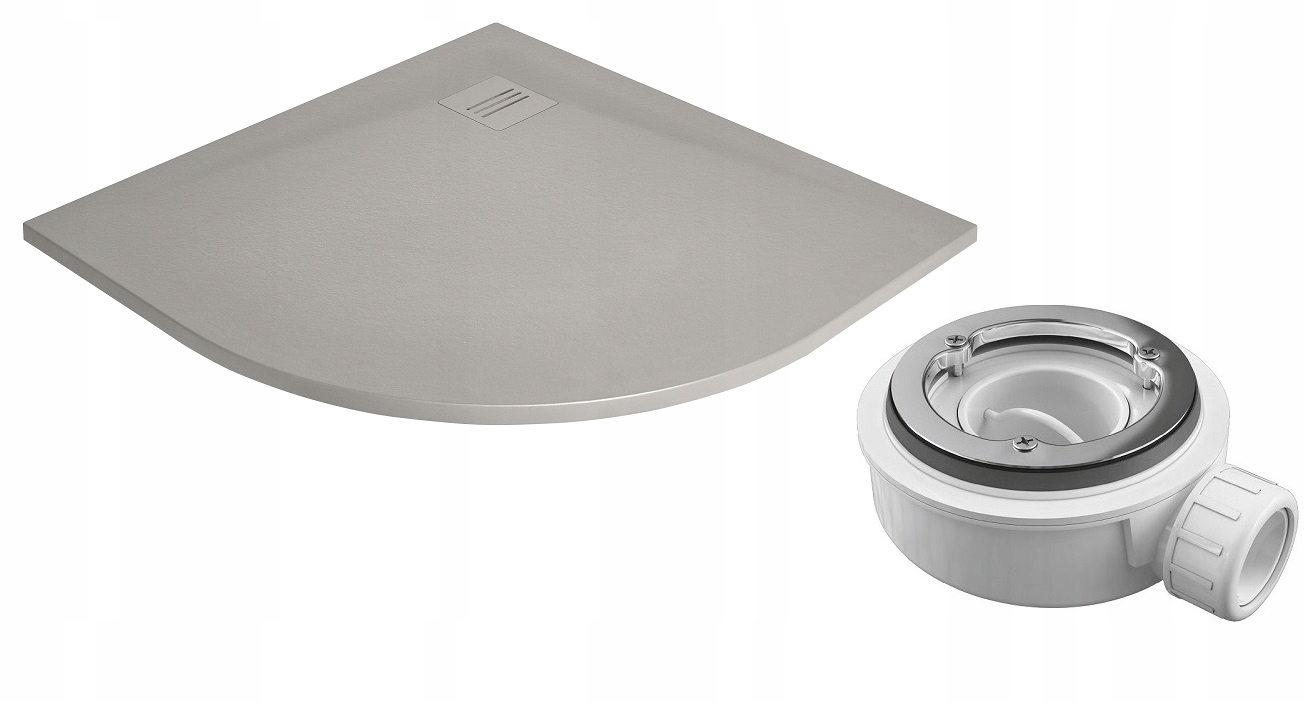 RADAWAY KYNTOS sprchová vanička 80x80 CEMENTO + SIFÓN