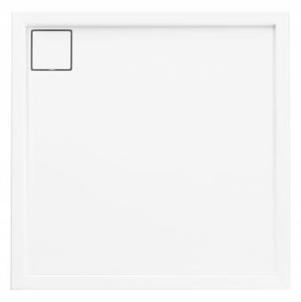 Štvorcová sprchová vanička, biela dlažba 90x90