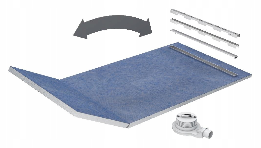 Sprchová vanička pod dlaždice, odtokový rošt Doska 180x80