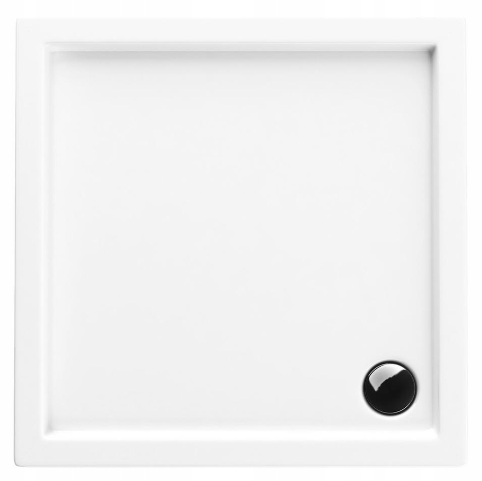 Hranatá biela nízka sprchová vanička 80x80