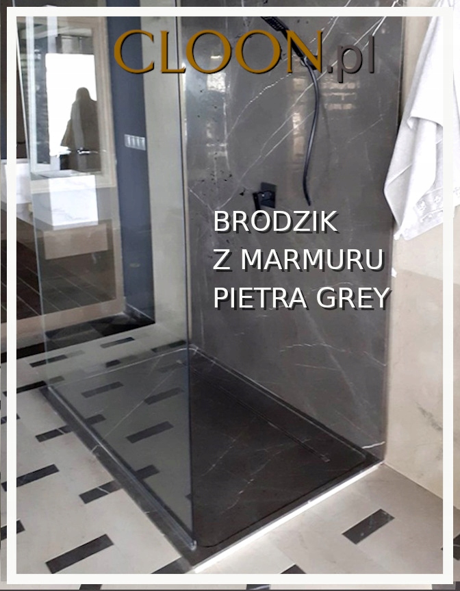 Obdĺžniková sprchová vanička, mramor Pietra Grey