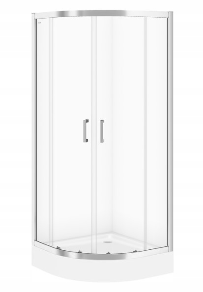 Sprchový kút - POLEROKRUHOVÁ KABÍNA CERSANIT ARTECO 80x185 + ZÁSOBNÍK