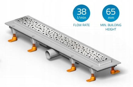 Sprchový žľab - SPODNÝ LINEÁRNY ODTOK 45CM KARTÁCOVÁ OCEĽ