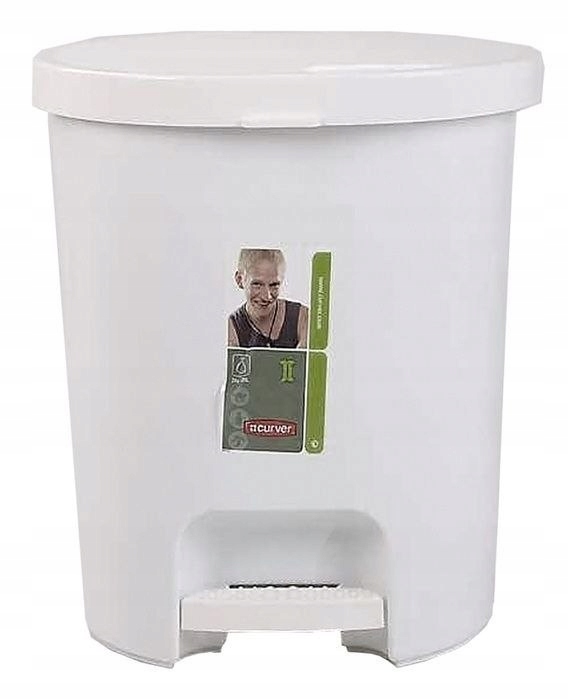 KOŠÍK NA ODPAD KURVY S PEDÁLOM 25L BIELY 173214