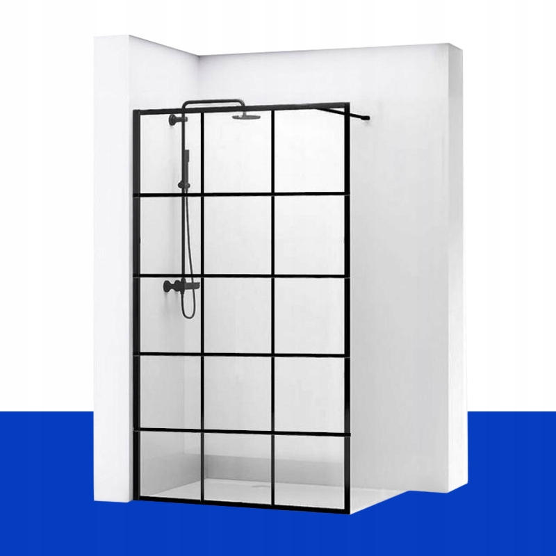 Sprchové dvere - BLER-1 ČIERNA SPRCHOVÁ STENA 100 CM MAT 8MM