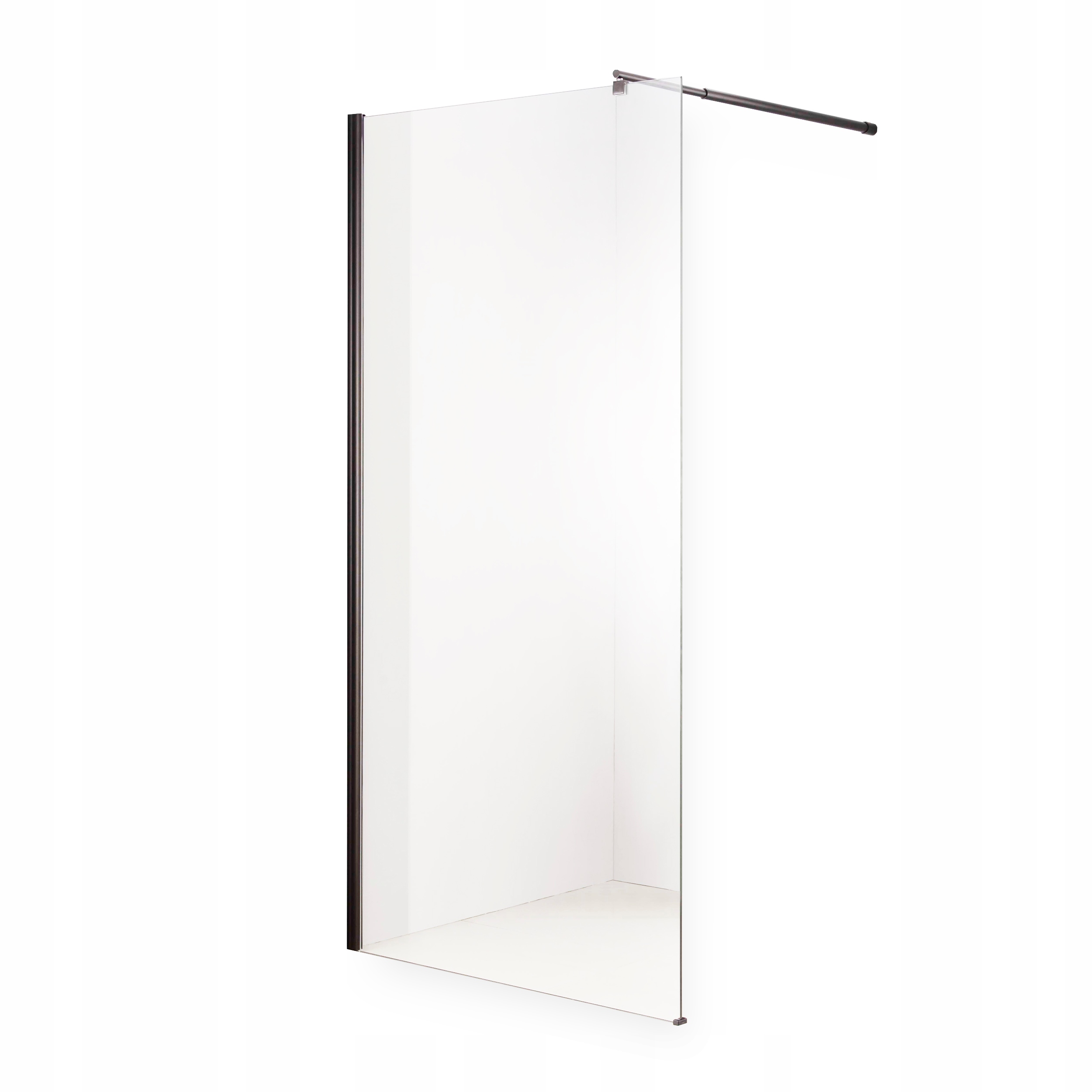 Sprchové dvere - ČIERNE Sklenené 8 mm SPRCHOVÁ STENA WalkIn 110 cm