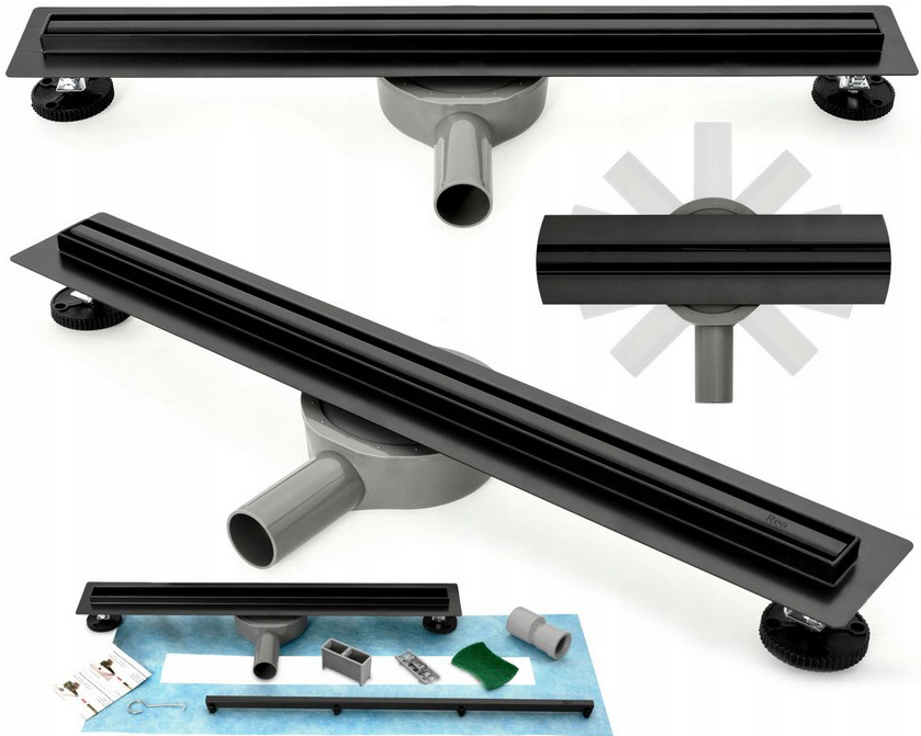 Sprchový žľab - Lineárny odtok BLACK Drain Slim Pro 70REA