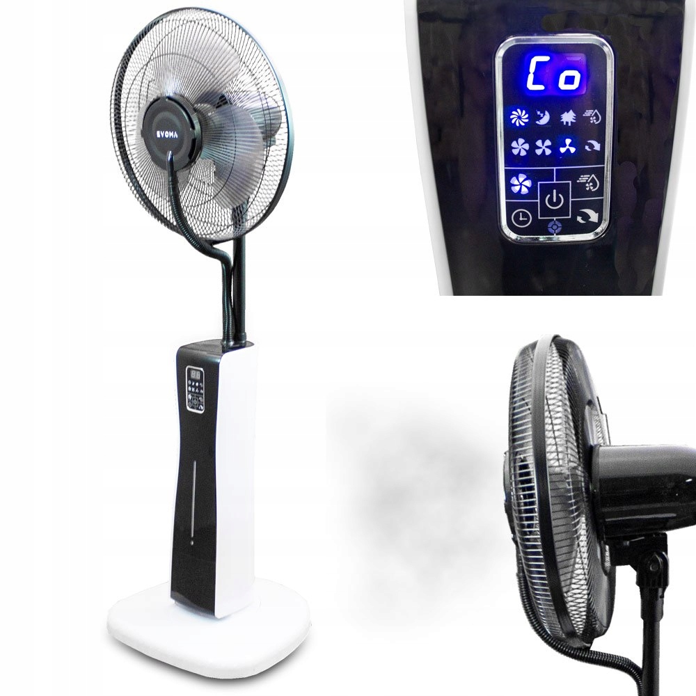 Sprchový žľab - Diaľkové ovládanie tichého ventilátora so zvlhčovačom LED