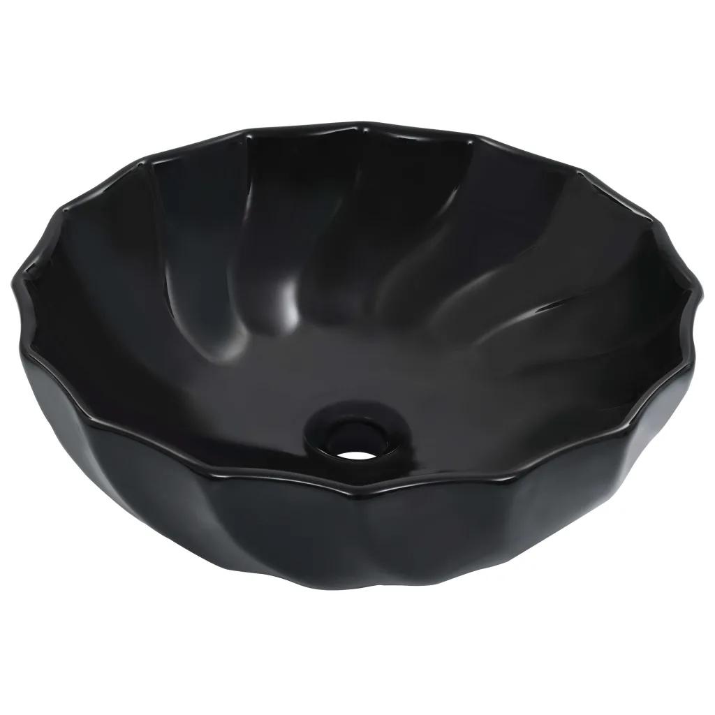 Umývadlo -  Čierne keramické umývadlo na dosku 46x17cm