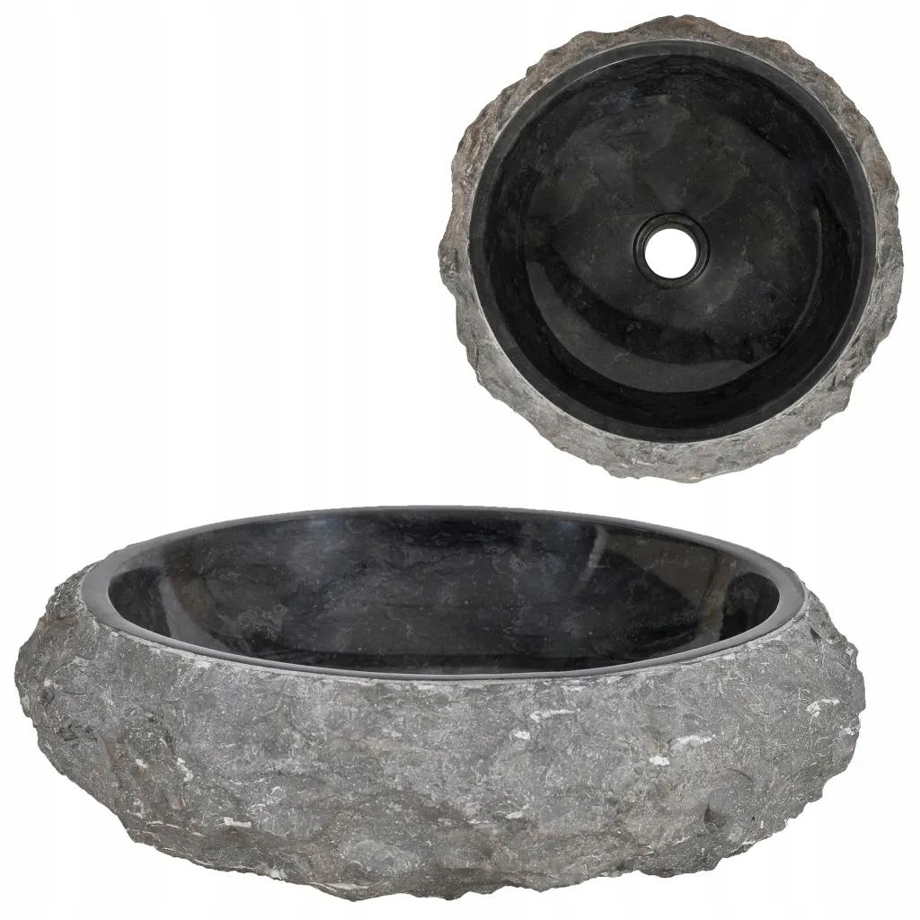 Umývadlo -  Čierny mramorový drez 40 x 12 cm