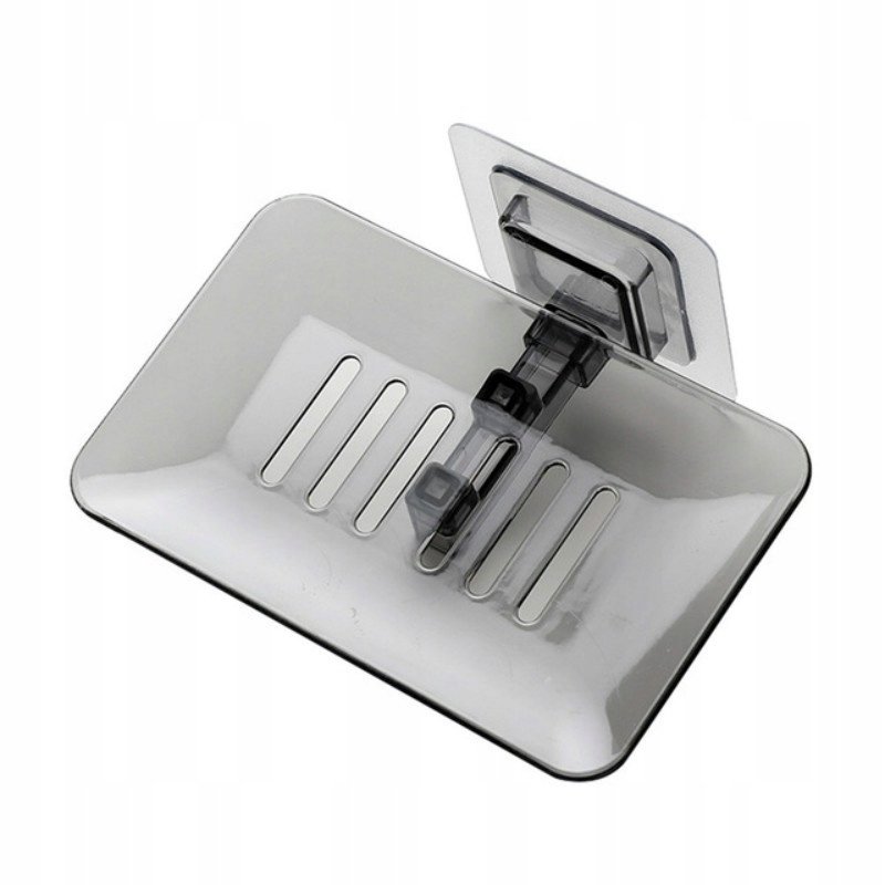 Mydlenička - Čierna kúpeľňová misa na mydlo do sprchy K tomu odkladací box