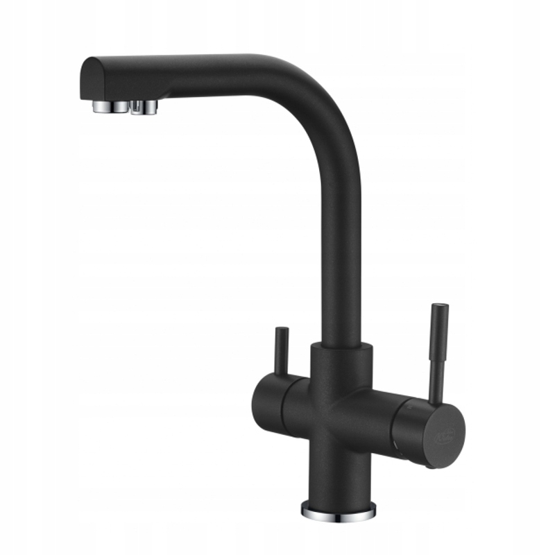 Kuchynská batéria - Trojcestný faucet Alabama 44 Blue Water čierny